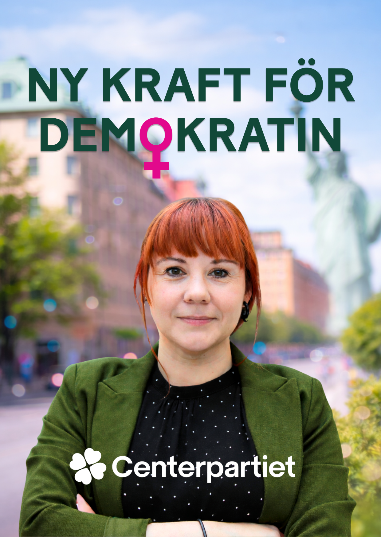 Annie Östlunds kampanjbild – Ny kraft för demokratin